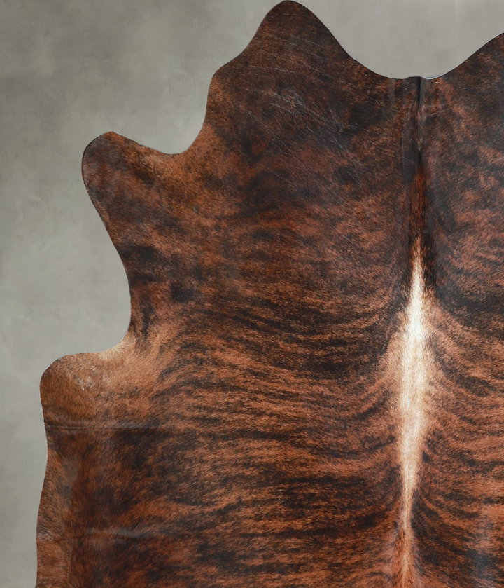 Dark Brindle Large Brazilian Cowhide Rug 6'5"H x 6'2"W #A48459 by Hudson Hides