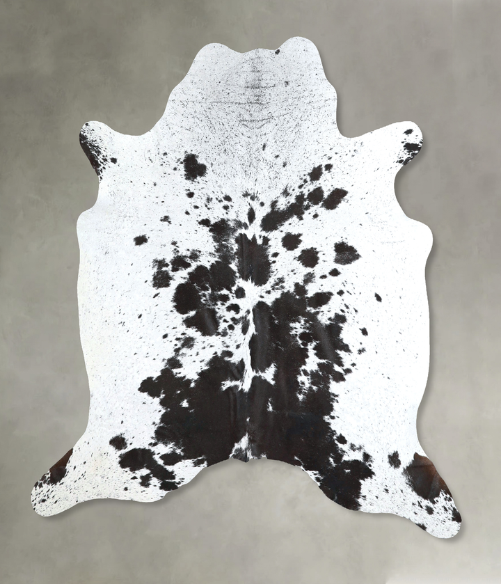 Salt and Pepper Black Large Brazilian Cowhide Rug 6'0"H x 6'2"W #A48475 by Hudson Hides