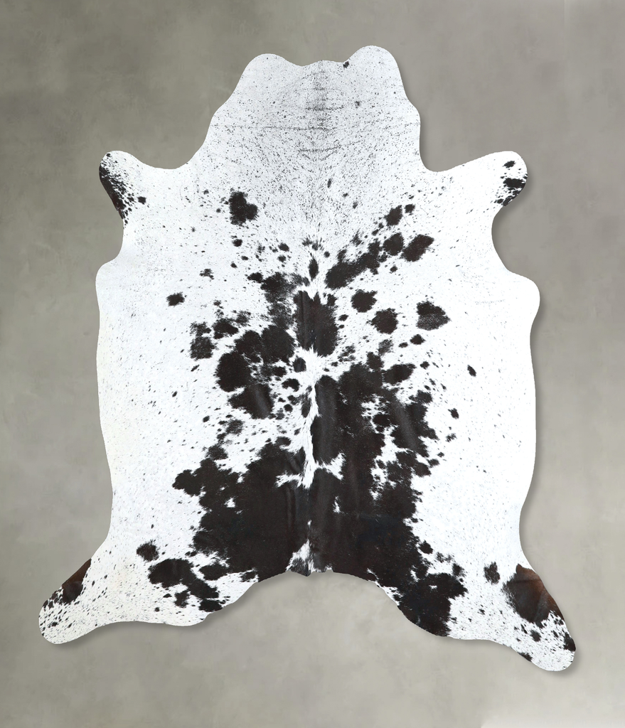 Salt and Pepper Black Large Brazilian Cowhide Rug 6'0"H x 6'2"W #A48475 by Hudson Hides