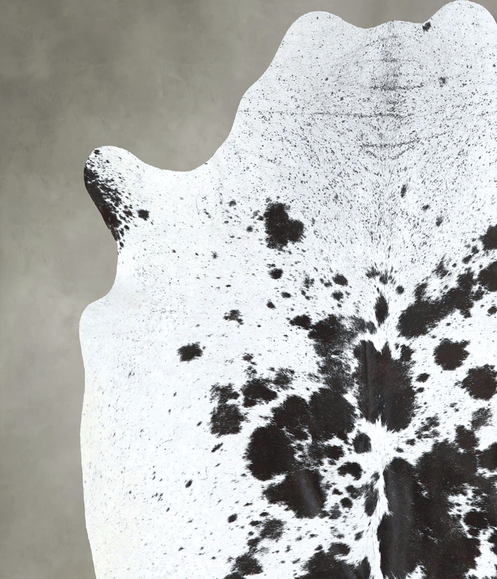 Salt and Pepper Black Large Brazilian Cowhide Rug 6'0"H x 6'2"W #A48475 by Hudson Hides