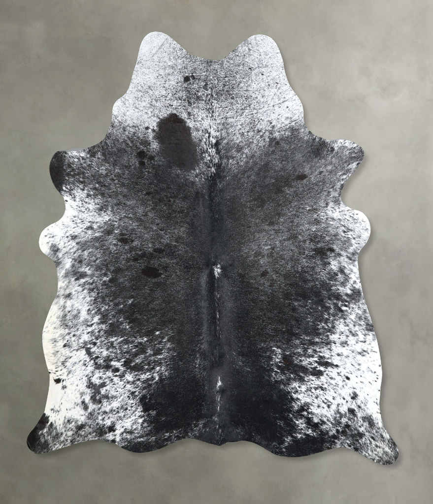 Salt and Pepper Black Large Brazilian Cowhide Rug 6'1"H x 5'4"W #A48477 by Hudson Hides
