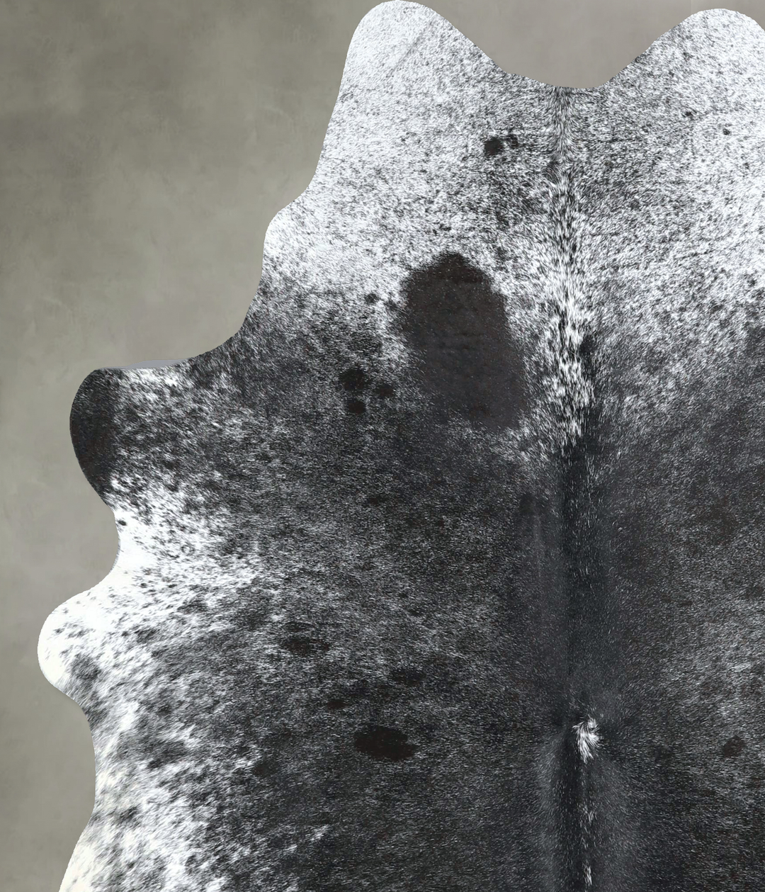 Salt and Pepper Black Large Brazilian Cowhide Rug 6'1"H x 5'4"W #A4847