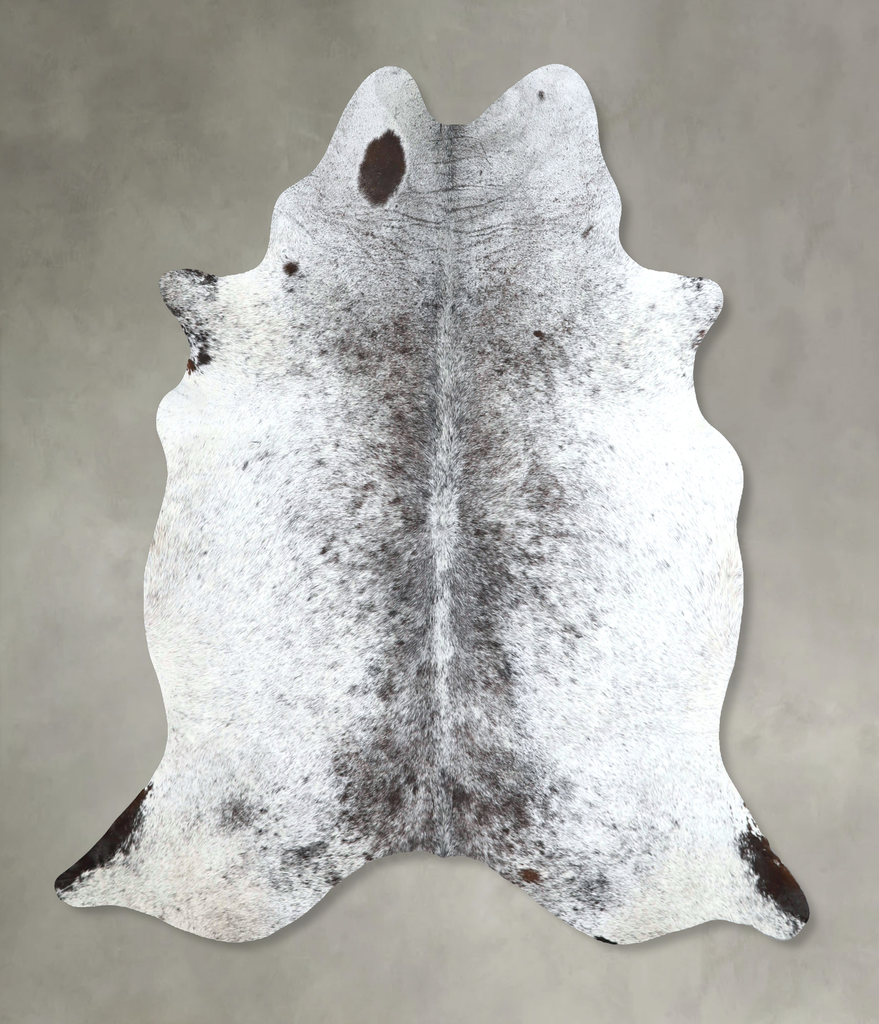 Salt and Pepper Black Large Brazilian Cowhide Rug 6'4"H x 6'0"W #A48478 by Hudson Hides