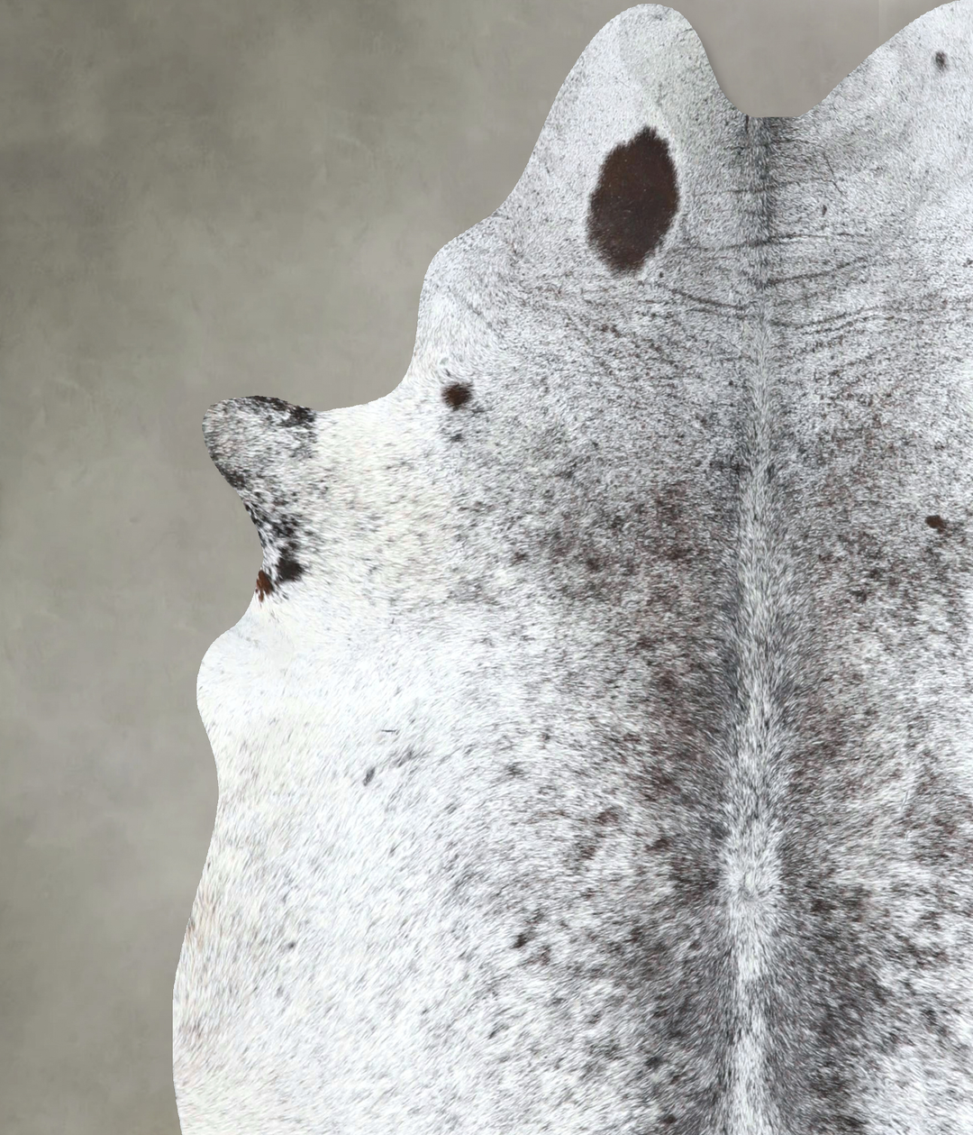 Salt and Pepper Black Large Brazilian Cowhide Rug 6'4"H x 6'0"W #A4847