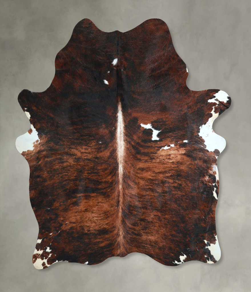 Dark Brindle Large Brazilian Cowhide Rug 6'3"H x 6'2"W #A48481 by Hudson Hides