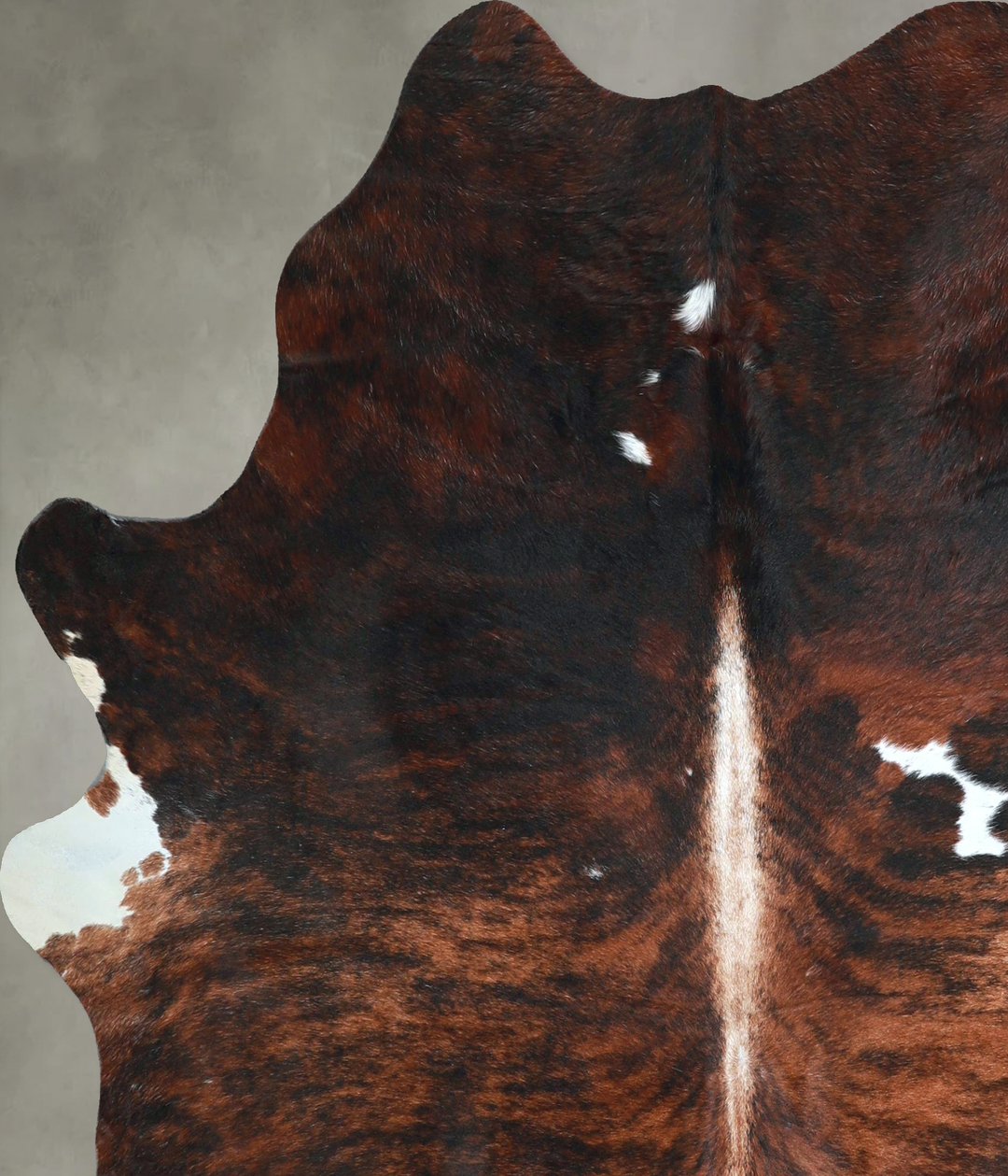 Dark Brindle Large Brazilian Cowhide Rug 6'3"H x 6'2"W #A48481 by Huds