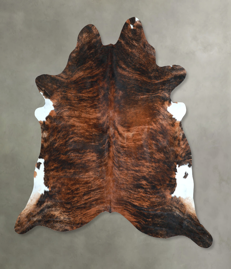 Dark Brindle X-Large Brazilian Cowhide Rug 7'0"H x 6'8"W #A48482 by Hudson Hides