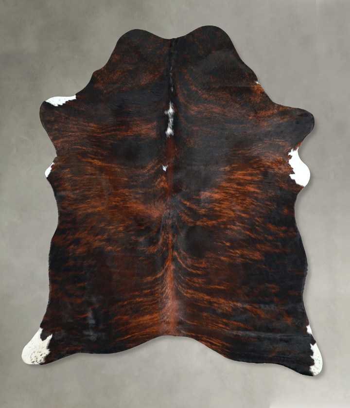 Dark Brindle Large Brazilian Cowhide Rug 6'10"H x 4'11"W #A48483 by Hudson Hides