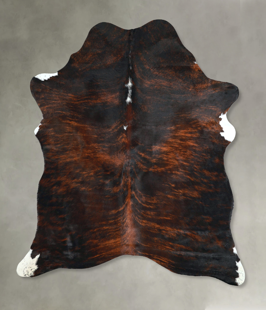 Dark Brindle Large Brazilian Cowhide Rug 6'10"H x 4'11"W #A48483 by Hudson Hides