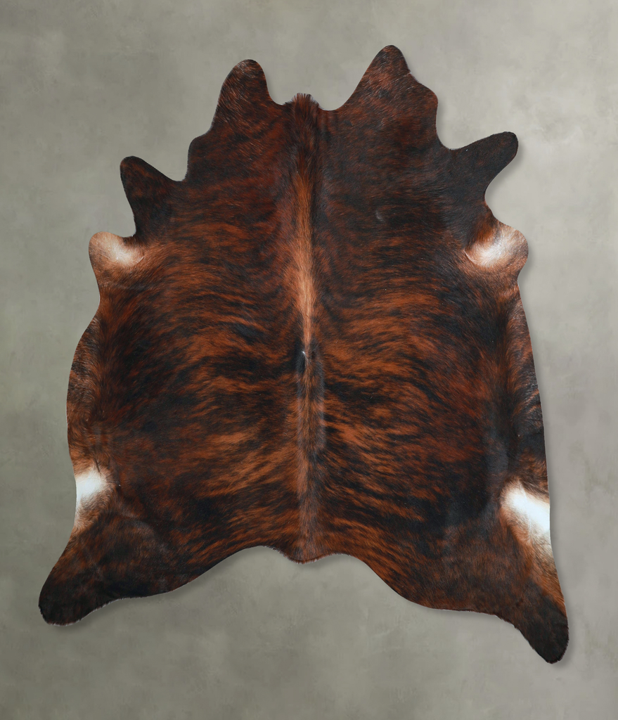 Dark Brindle X-Large Brazilian Cowhide Rug 6'11"H x 7'1"W #A48489 by Hudson Hides