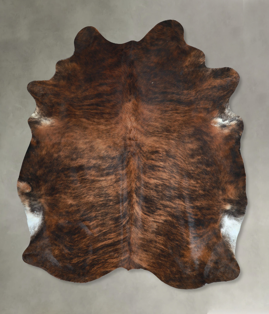 Dark Brindle X-Large Brazilian Cowhide Rug 7'5"H x 6'3"W #A48491 by Hudson Hides