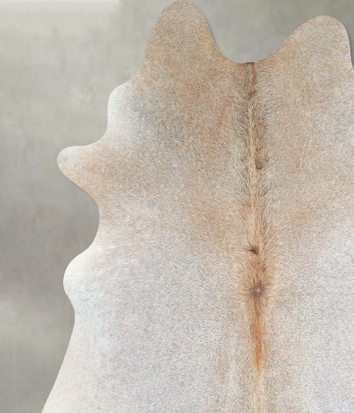 Grey with Beige Large Brazilian Cowhide Rug 6'5"H x 5'5"W #A48500 by Hudson Hides