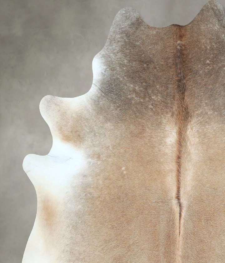 Grey with Beige X-Large Brazilian Cowhide Rug 7'2"H x 6'2"W #A48502 by Hudson Hides