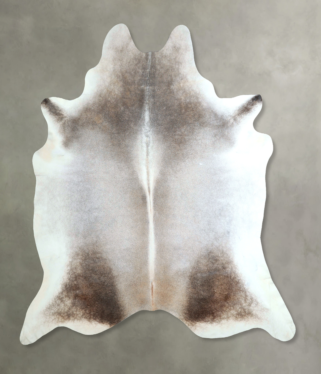 Grey with Beige XX-Large Brazilian Cowhide Rug 7'9"H x 7'1"W #A48510 b
