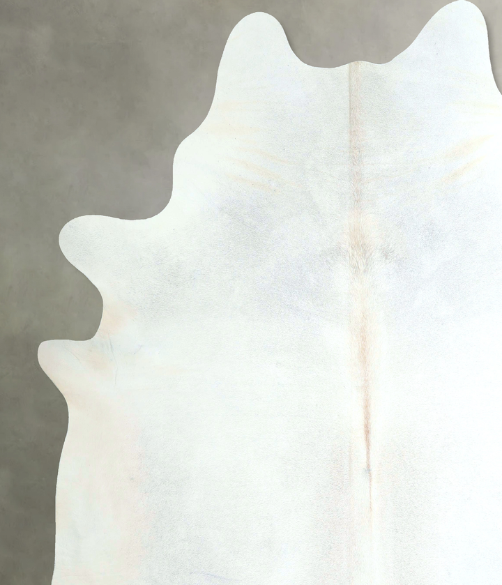 Ivory with Beige XX-Large Brazilian Cowhide Rug 8'0"H x 7'2"W #A48523 by Hudson Hides