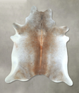 Grey with Beige X-Large Brazilian Cowhide Rug 7'5"H x 6'5"W #A48526 by Hudson Hides