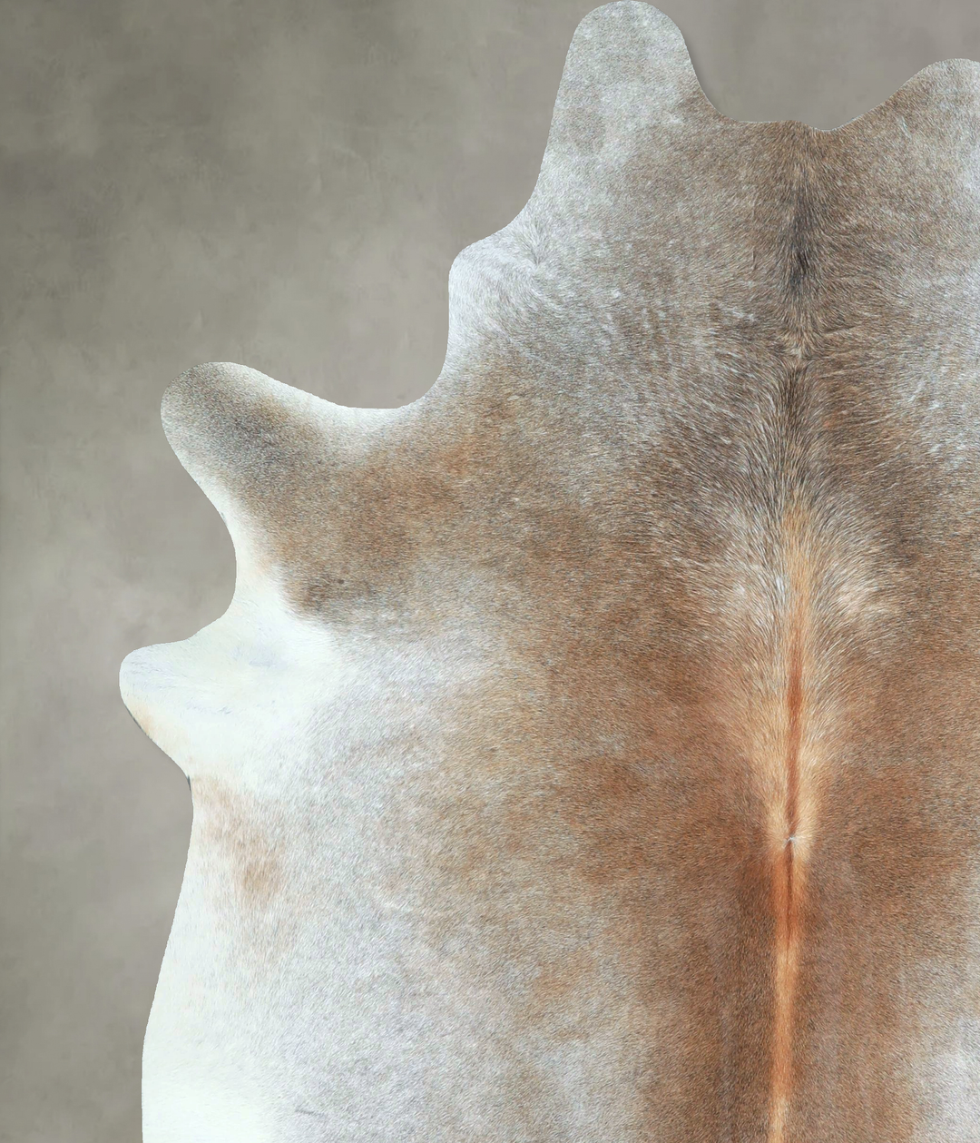 Grey with Beige X-Large Brazilian Cowhide Rug 7'5"H x 6'5"W #A48526 by