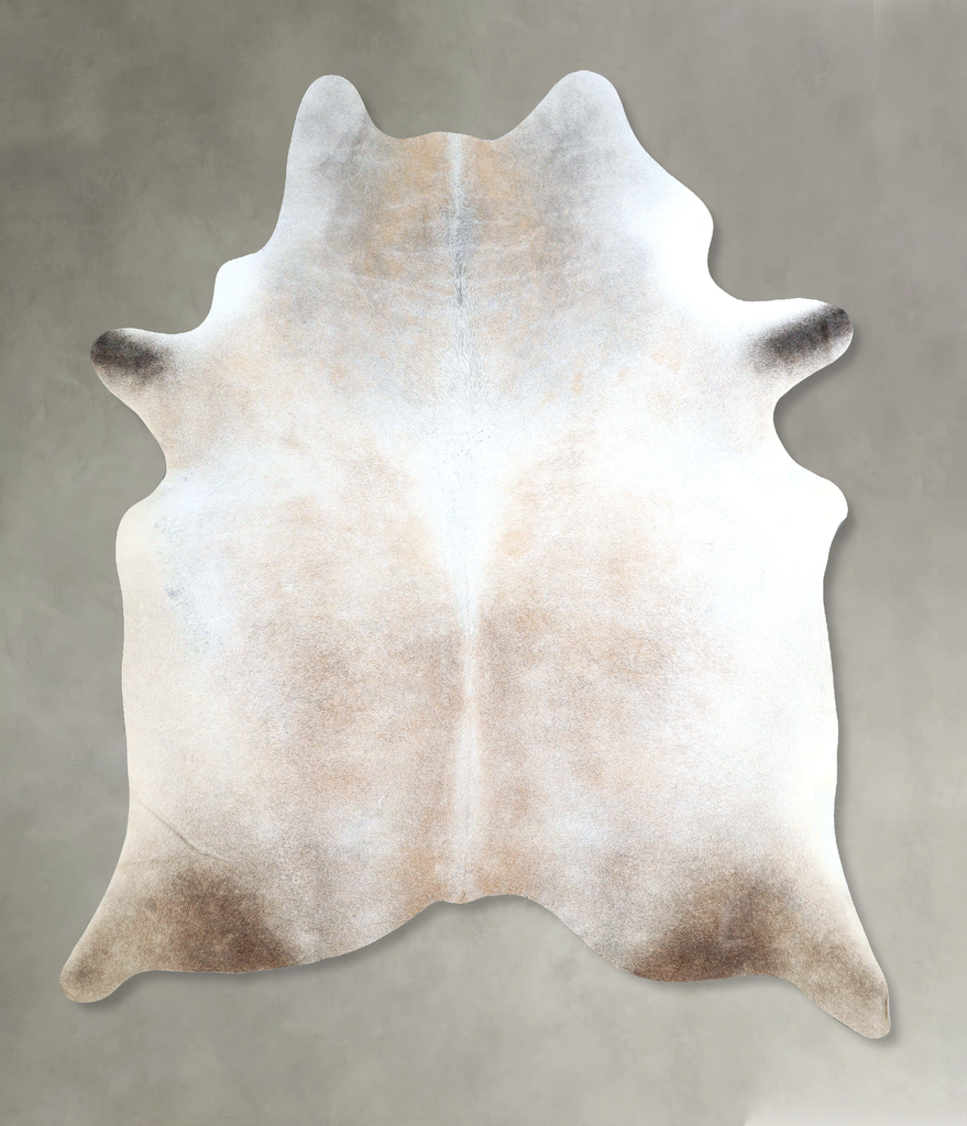Grey with Beige X-Large Brazilian Cowhide Rug 7'5"H x 6'0"W #A48530 by Hudson Hides