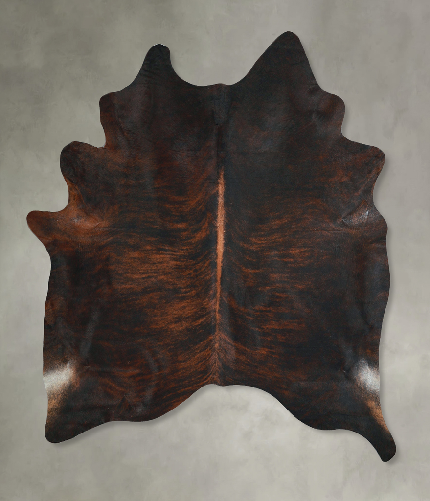 Dark Brindle X-Large Brazilian Cowhide Rug 7'0"H x 6'0"W #A48531 by Hudson Hides