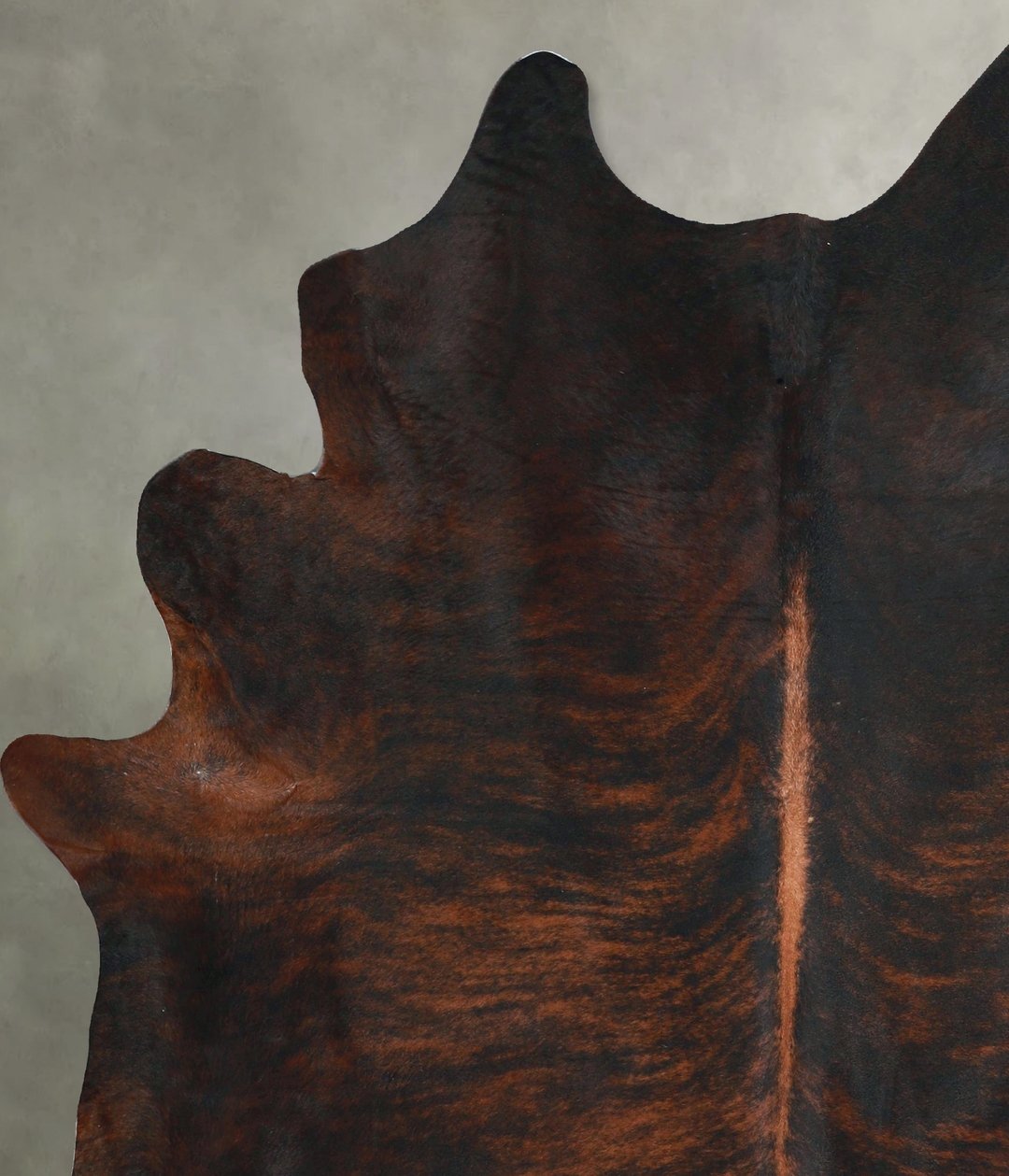 Dark Brindle X-Large Brazilian Cowhide Rug 7'0"H x 6'0"W #A48531 by Hu