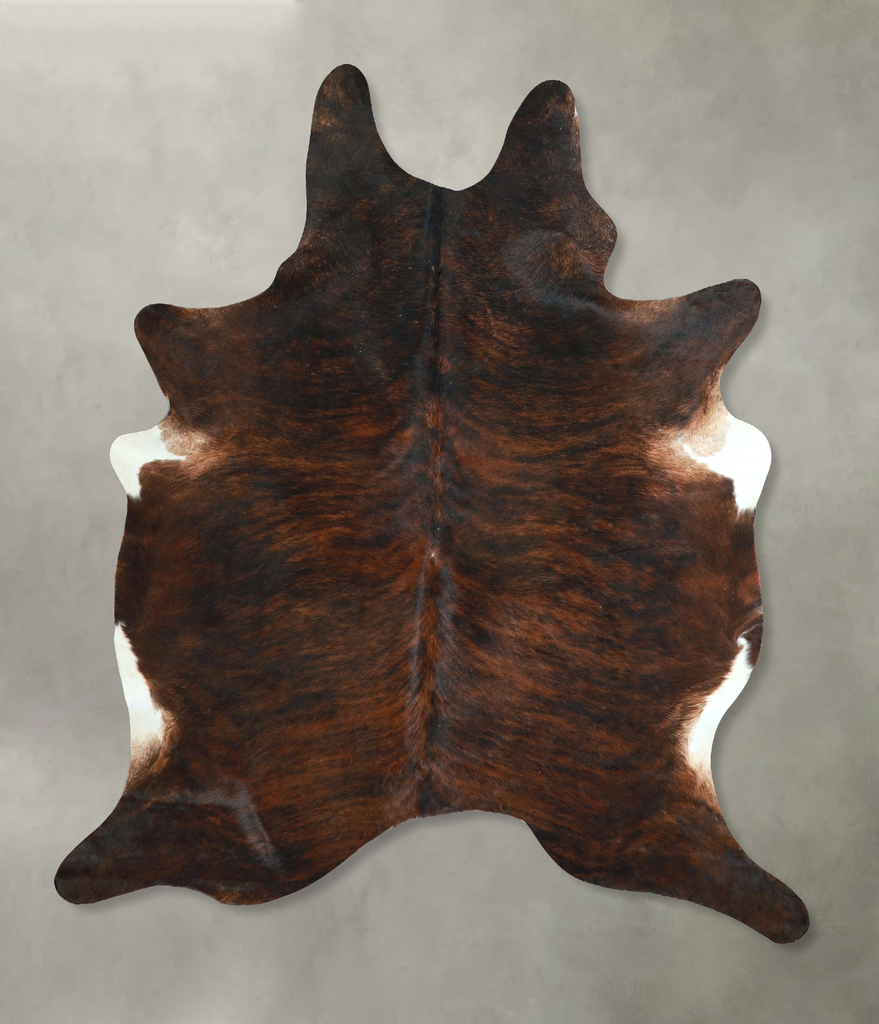 Dark Brindle Large Brazilian Cowhide Rug 6'7"H x 5'8"W #A48532 by Hudson Hides