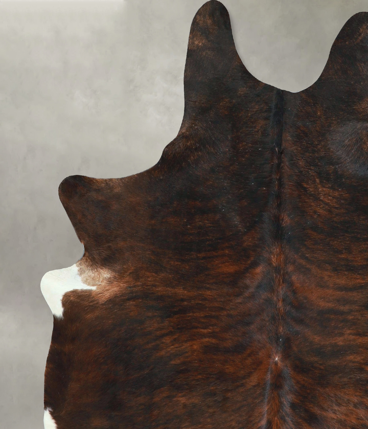 Dark Brindle Large Brazilian Cowhide Rug 6'7"H x 5'8"W #A48532 by Hudson Hides