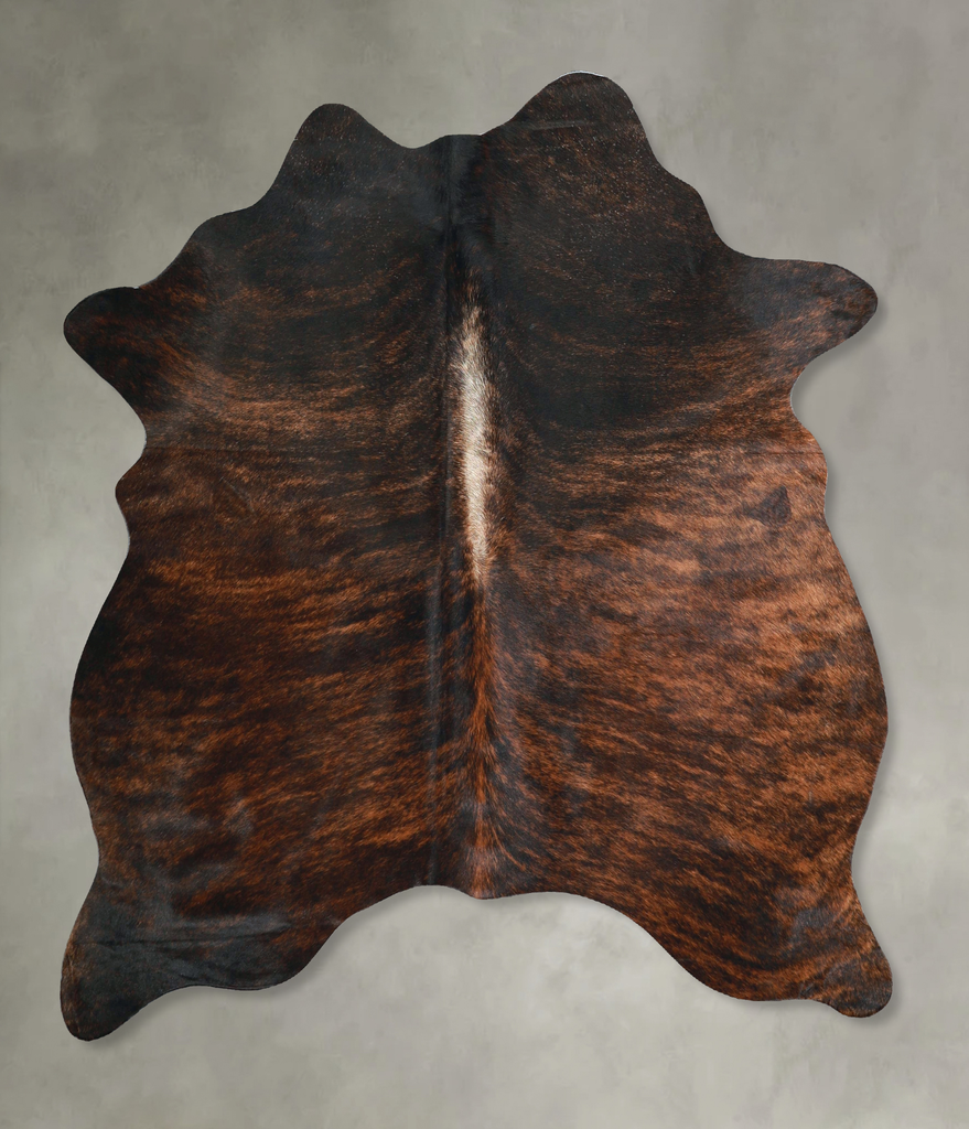 Dark Brindle Large Brazilian Cowhide Rug 5'11"H x 5'3"W #A48535 by Hudson Hides