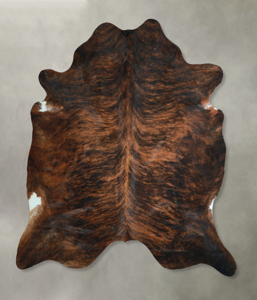 Dark Brindle XX-Large Brazilian Cowhide Rug 8'0"H x 7'2"W #A48536 by Hudson Hides