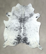 Salt and Pepper Black X-Large Brazilian Cowhide Rug 6'9"H x 5'11"W #A48557 by Hudson Hides