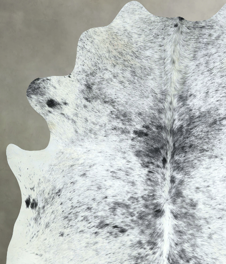 Salt and Pepper Black X-Large Brazilian Cowhide Rug 6'9"H x 5'11"W #A48557 by Hudson Hides