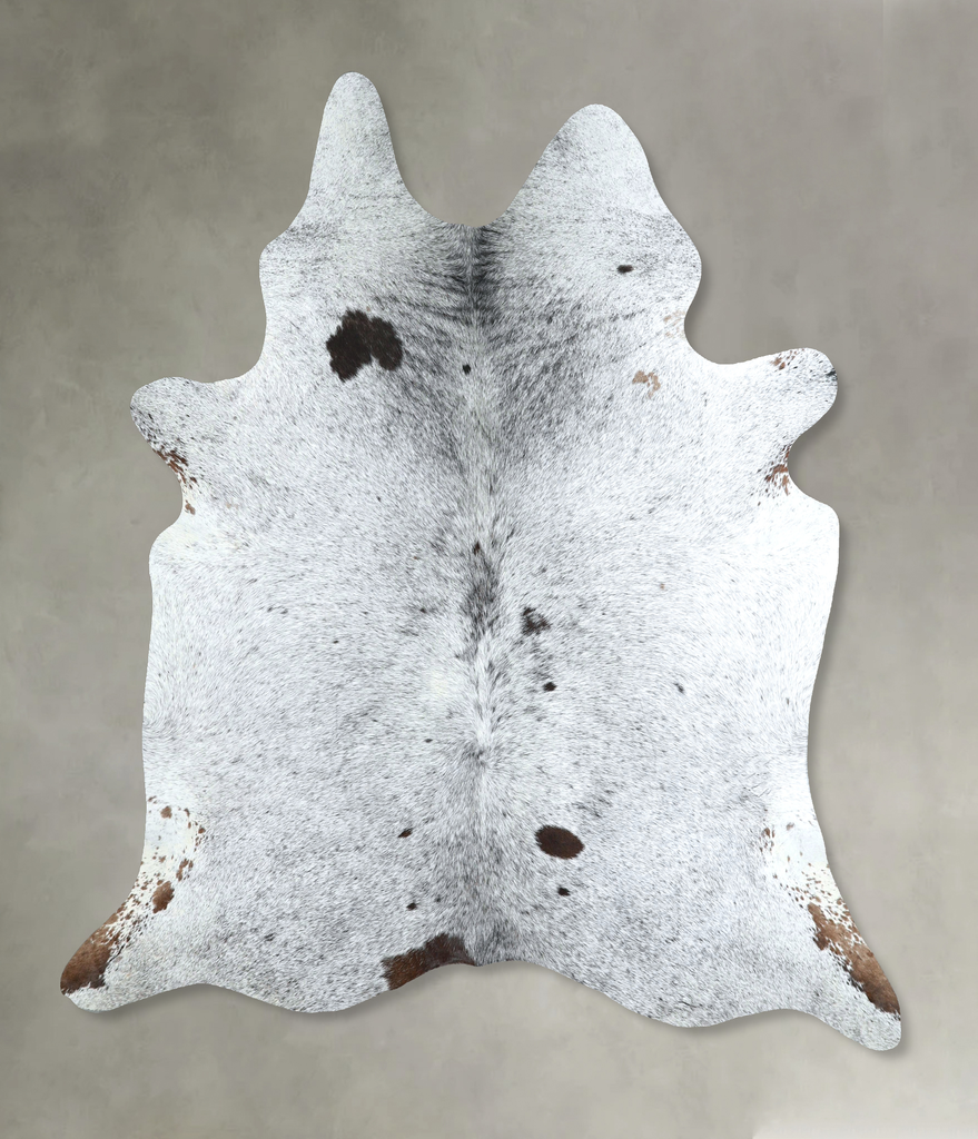 Salt and Pepper Black X-Large Brazilian Cowhide Rug 7'1"H x 6'4"W #A48559 by Hudson Hides