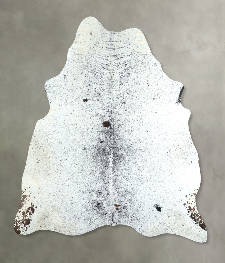 Salt and Pepper Black Large Brazilian Cowhide Rug 6'7"H x 5'8"W #A48560 by Hudson Hides