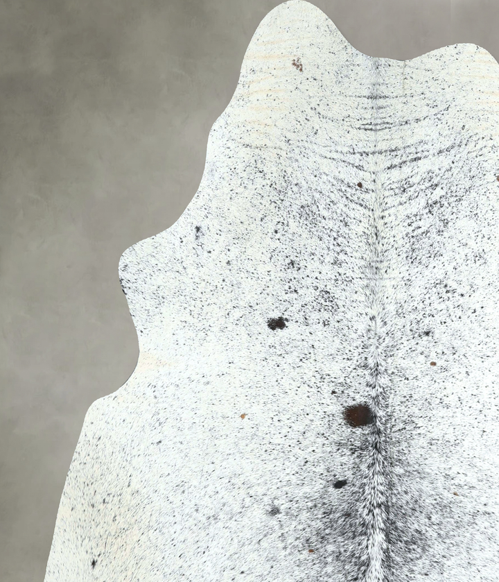 Salt and Pepper Black Large Brazilian Cowhide Rug 6'7"H x 5'8"W #A48560 by Hudson Hides