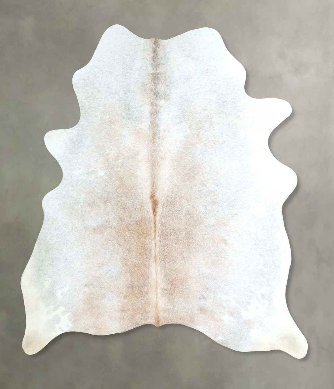 Grey with Beige Large Brazilian Cowhide Rug 6'2"H x 5'0"W #A48561 by H