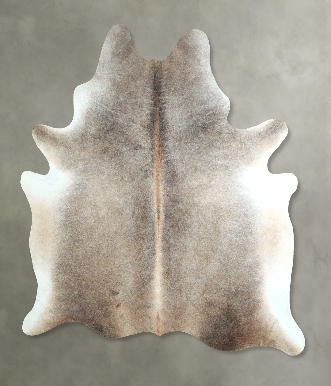 Grey with Beige X-Large Brazilian Cowhide Rug 7'1"H x 5'10"W #A48563 b