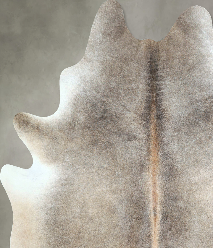 Grey with Beige X-Large Brazilian Cowhide Rug 7'1"H x 5'10"W #A48563 by Hudson Hides