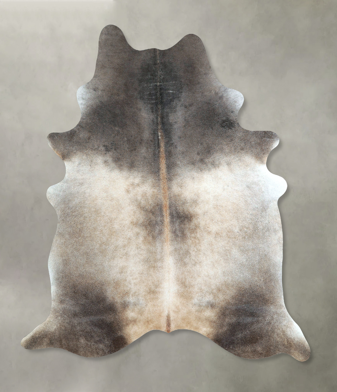 Grey with Beige X-Large Brazilian Cowhide Rug 7'4"H x 6'2"W #A48567 by