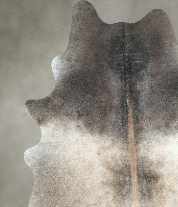 Grey with Beige X-Large Brazilian Cowhide Rug 7'4"H x 6'2"W #A48567 by Hudson Hides