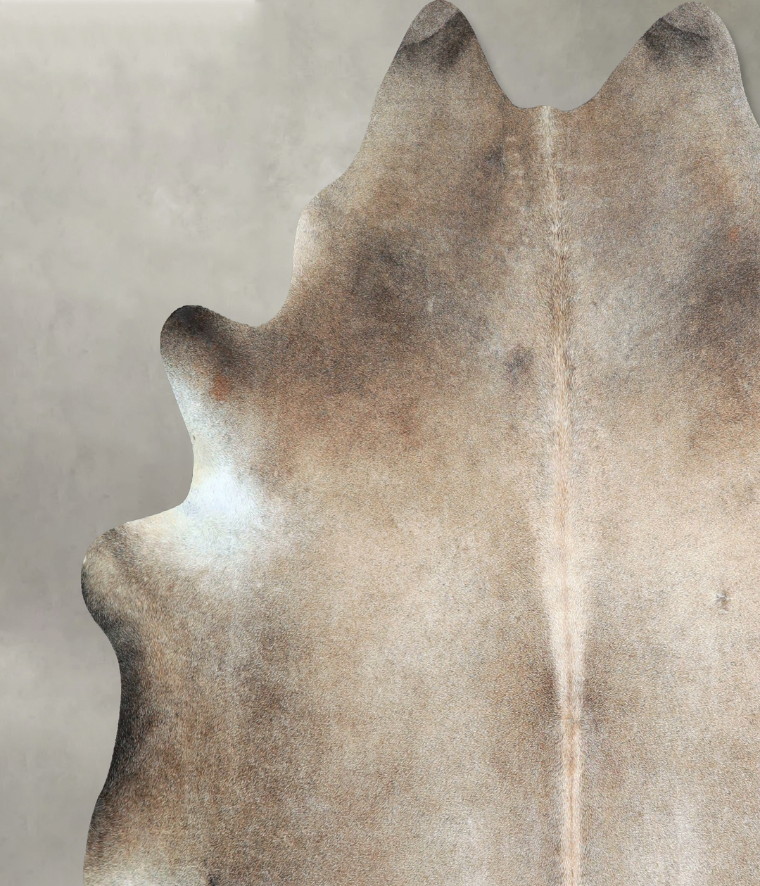 Grey with Beige X-Large Brazilian Cowhide Rug 6'10"H x 6'10"W #A48568 