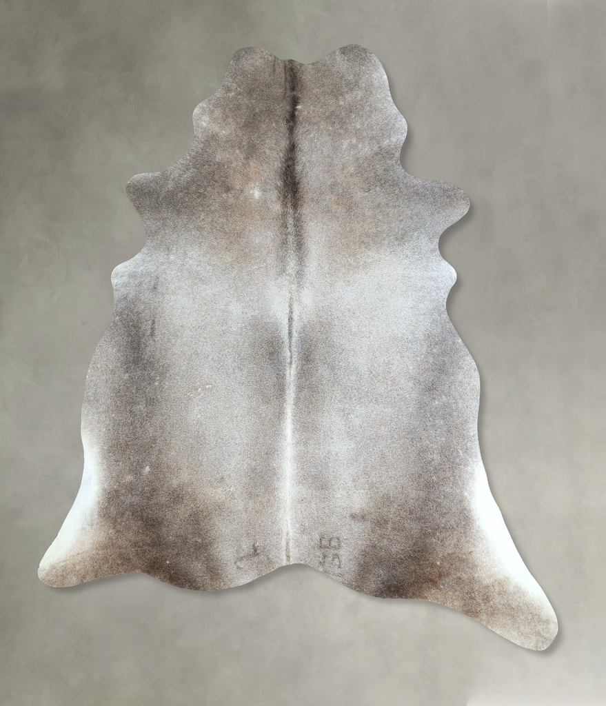 Grey with Beige X-Large Brazilian Cowhide Rug 7'6"H x 6'6"W #A48569 by Hudson Hides