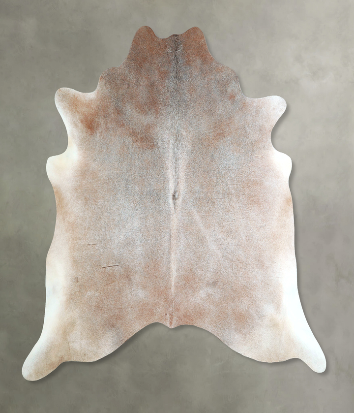 Grey with Beige X-Large Brazilian Cowhide Rug 6'10"H x 6'8"W #A48570 by Hudson Hides