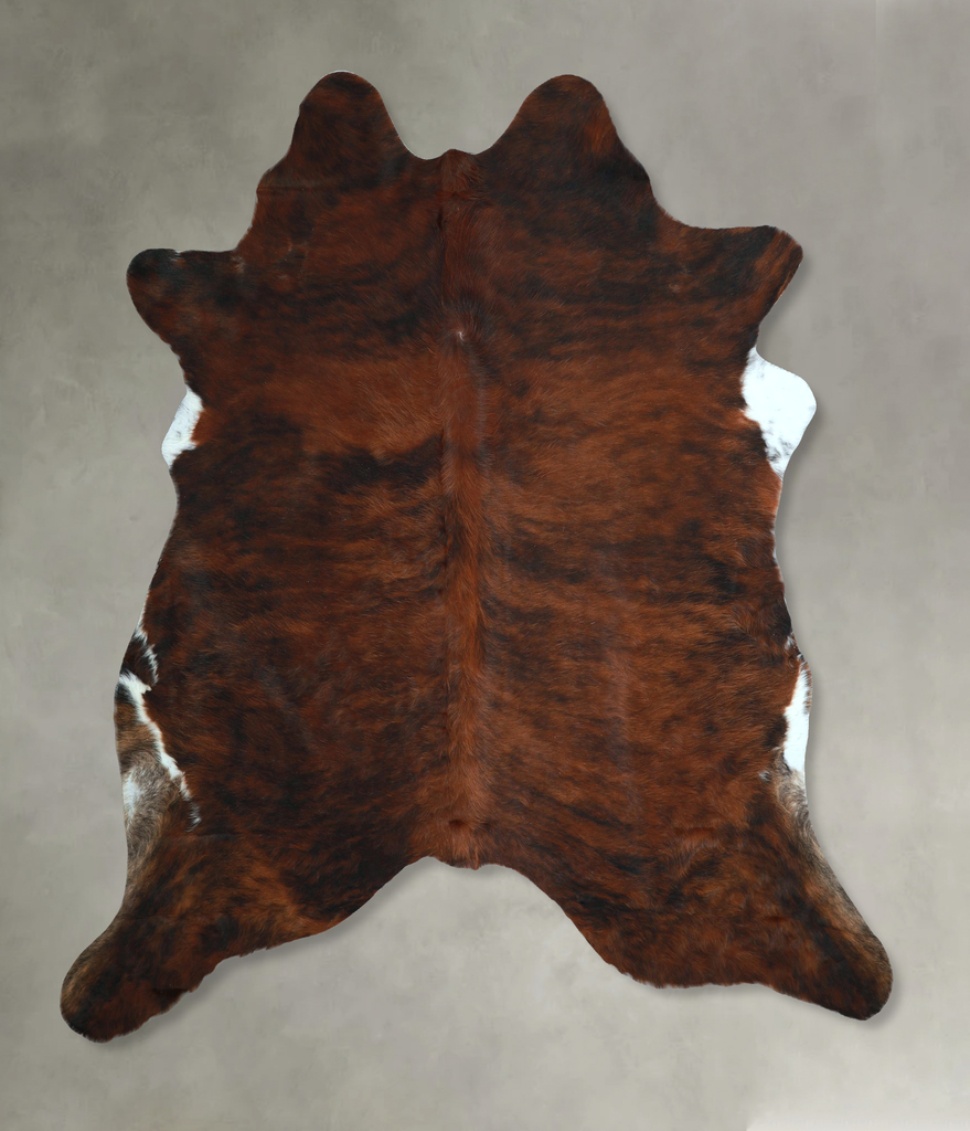 Dark Brindle X-Large Brazilian Cowhide Rug 7'1"H x 6'10"W #A48571 by Hudson Hides
