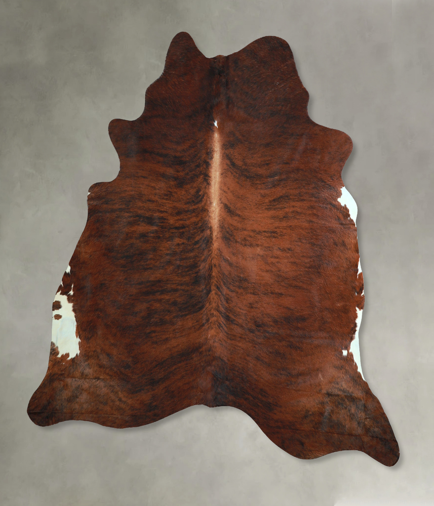 Dark Brindle X-Large Brazilian Cowhide Rug 7'1"H x 6'10"W #A48574 by Hudson Hides