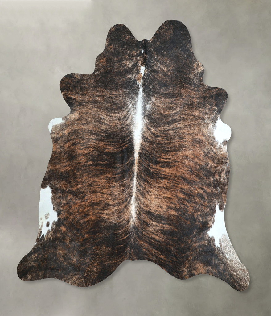 Dark Brindle X-Large Brazilian Cowhide Rug 6'8"H x 6'11"W #A48580 by Hudson Hides