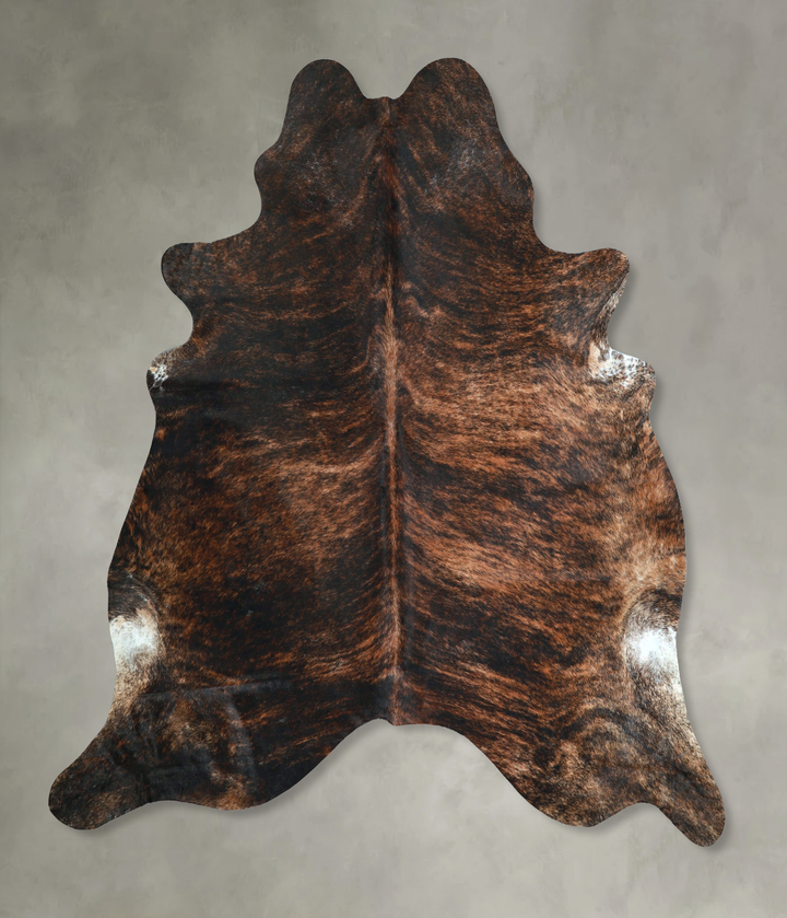 Dark Brindle X-Large Brazilian Cowhide Rug 7'1"H x 6'10"W #A48582 by Hudson Hides