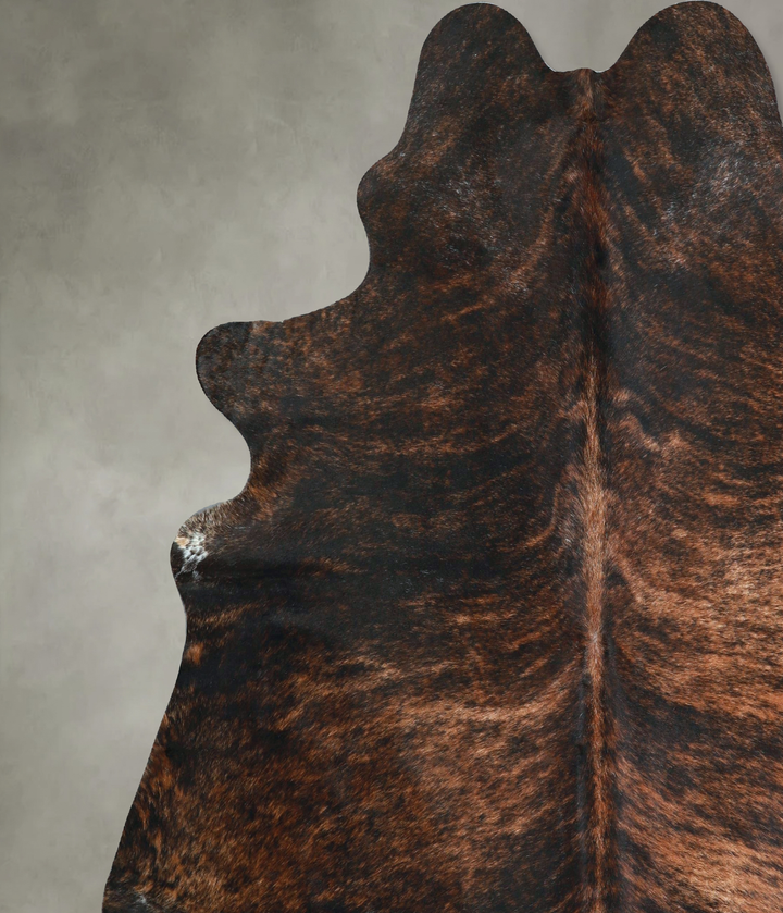 Dark Brindle X-Large Brazilian Cowhide Rug 7'1"H x 6'10"W #A48582 by Hudson Hides