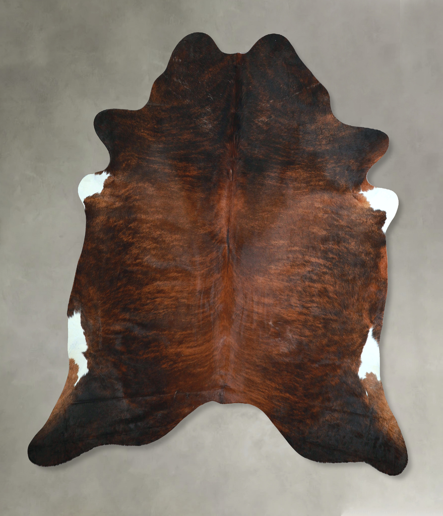 Dark Brindle X-Large Brazilian Cowhide Rug 7'1"H x 6'7"W #A48583 by Hudson Hides