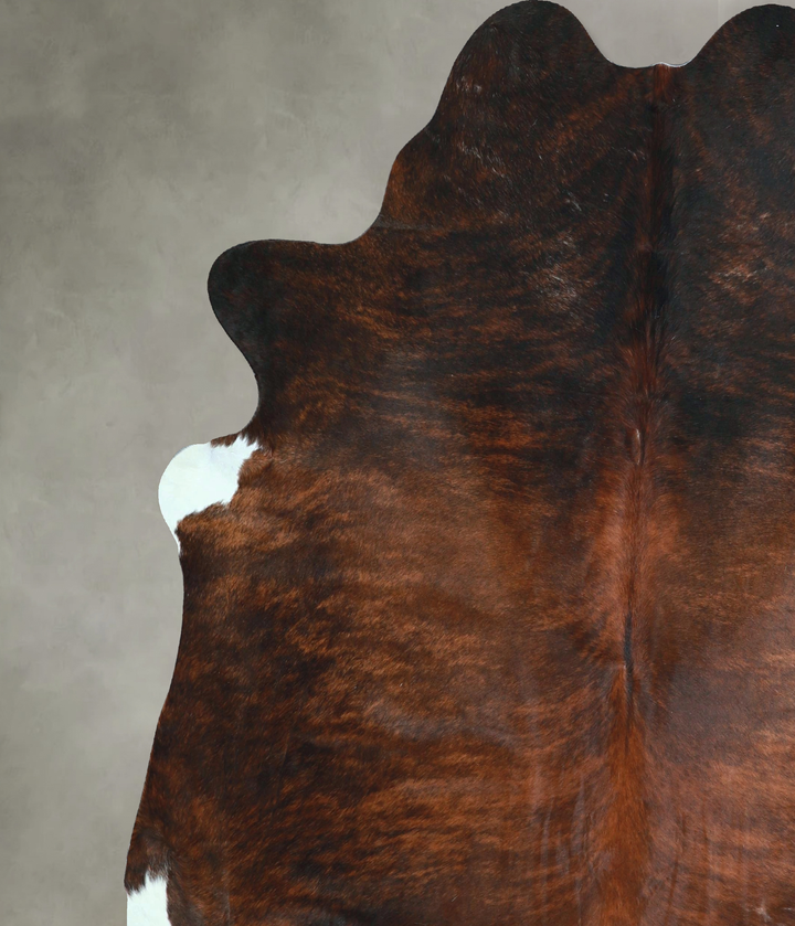 Dark Brindle X-Large Brazilian Cowhide Rug 7'1"H x 6'7"W #A48583 by Hudson Hides