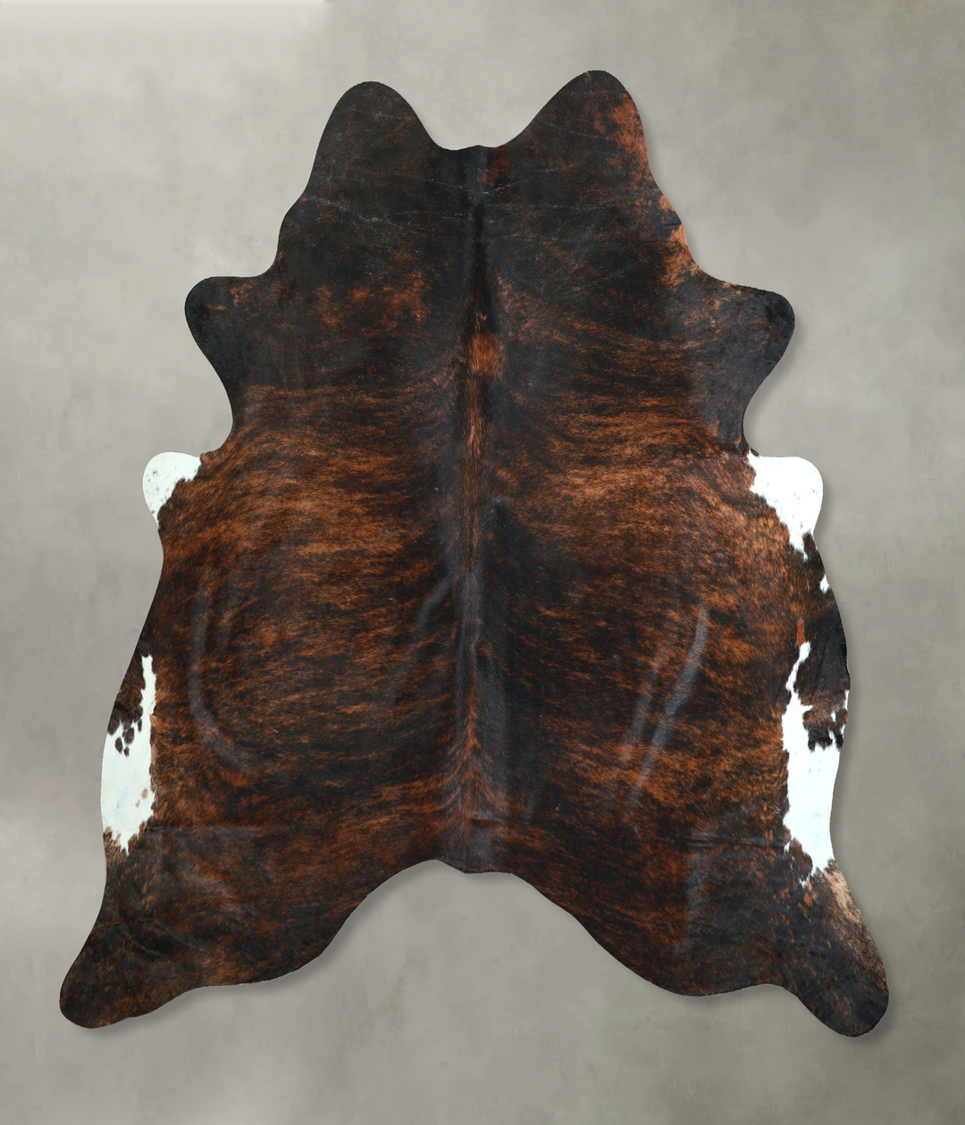 Dark Brindle X-Large Brazilian Cowhide Rug 7'1"H x 6'11"W #A48588 by H