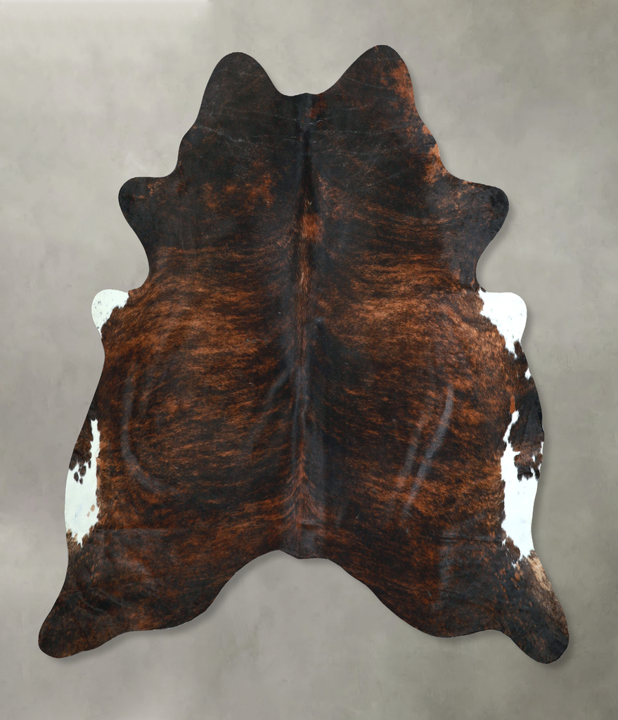 Dark Brindle X-Large Brazilian Cowhide Rug 7'1"H x 6'11"W #A48588 by Hudson Hides
